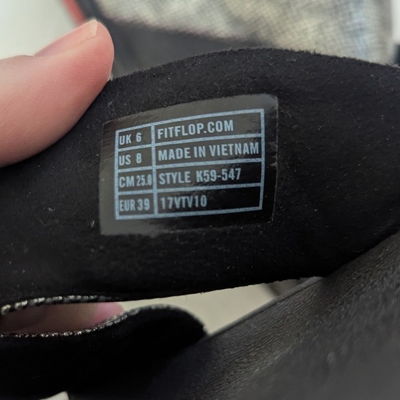 FitFlop Lulu Cross Slide Sandals Metallic Silver Black K59-547 Womens 8 - Picture 3 of 6